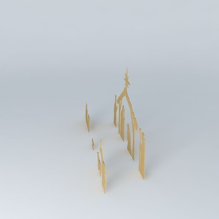 Nativity crib Free 3D model_2
