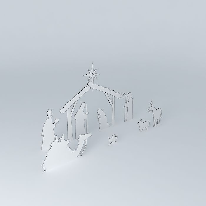 Nativity crib Free 3D model_3