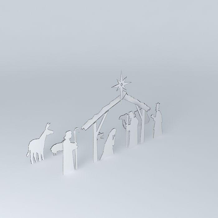 Nativity crib Free 3D model_4