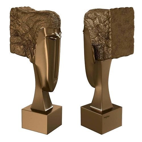 Bronze Statue  Woman Head  Amedeo Modigliani 3d model 3D model