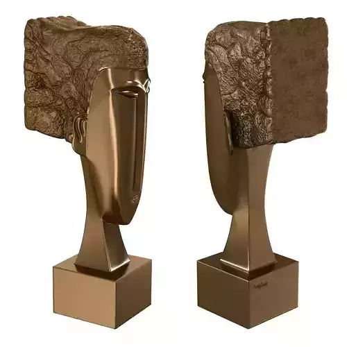 Bronze Statue  Woman Head  Amedeo Modigliani 3d model 3D model