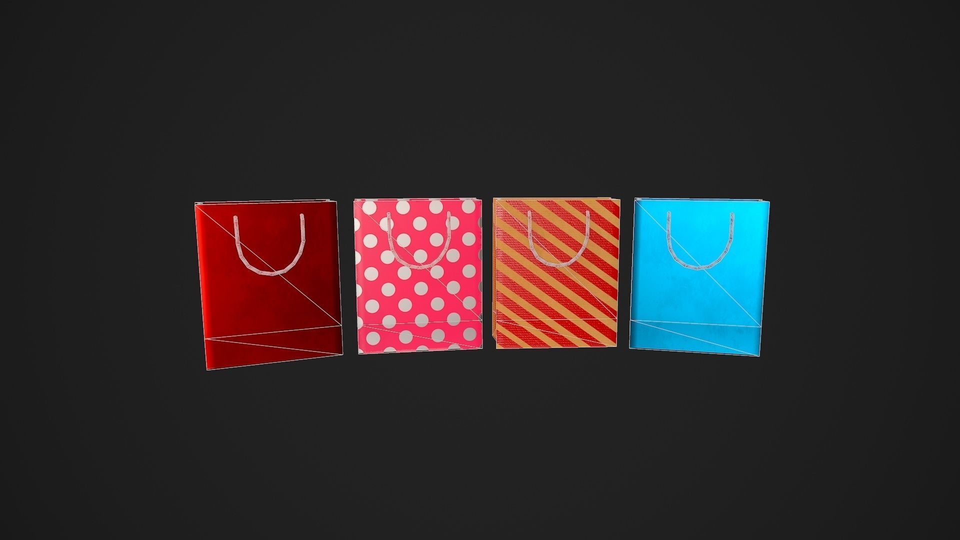 Birthday Gift Pack Low-poly 3D model_4
