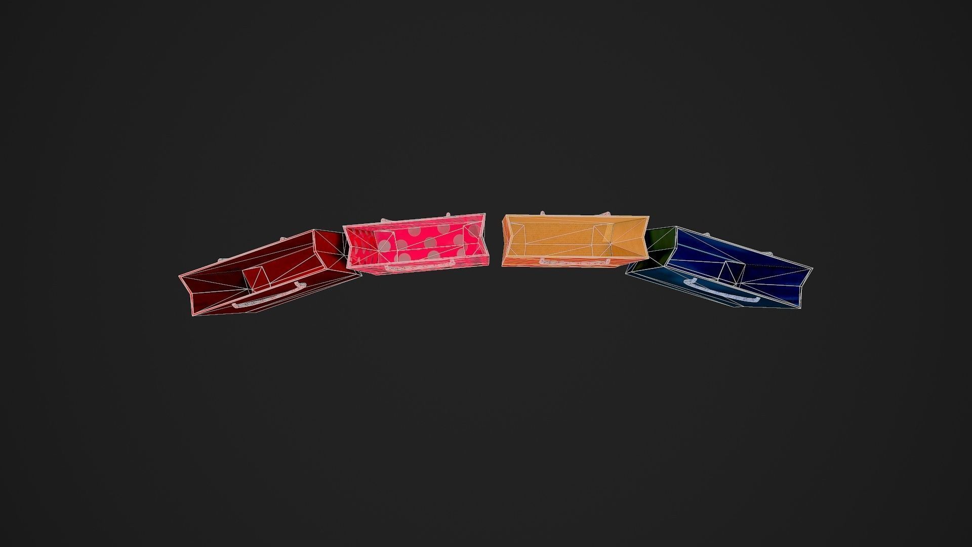 Birthday Gift Pack Low-poly 3D model_5