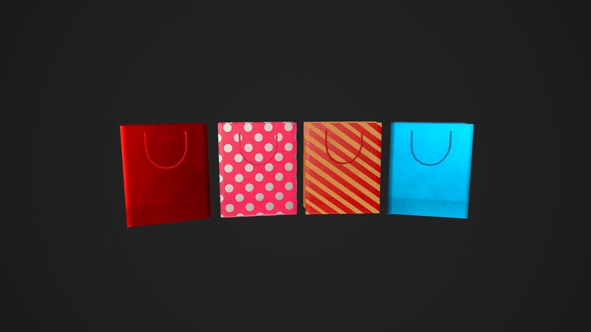 Birthday Gift Pack Low-poly 3D model_3