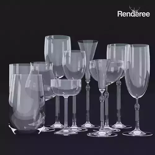 Glassware Set 2 - 11 models 3D model