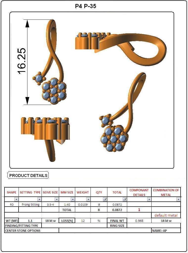 Women light weight pendant 3dm stl render detail 3D print model_4