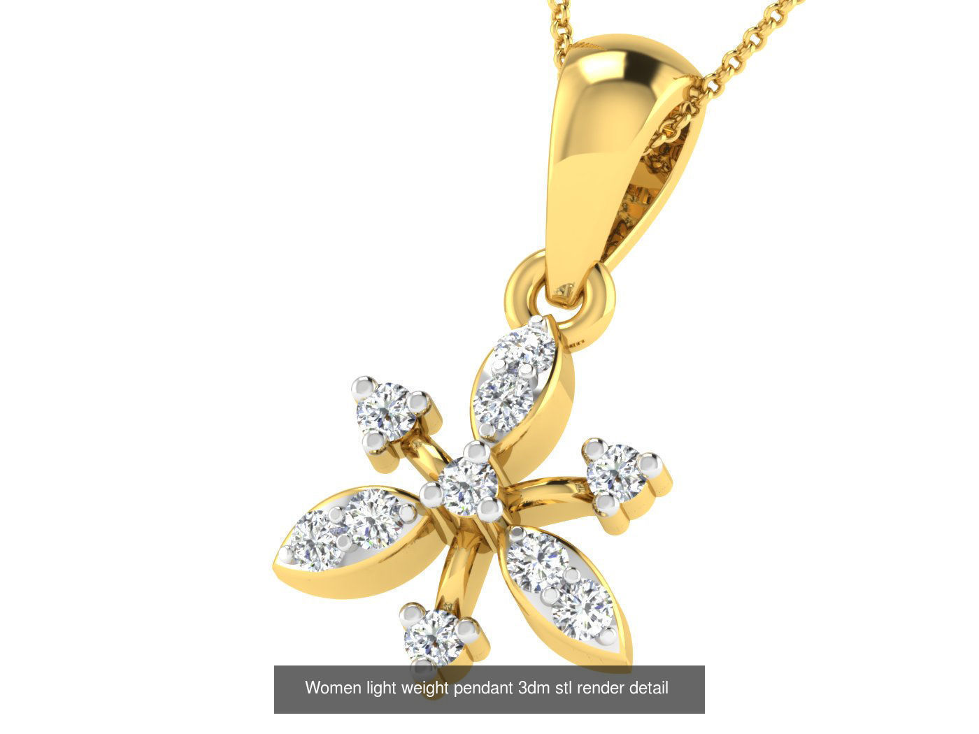 37 Women solitaire pendant 3dm stl render detail 3D print model 3D Model Collection_18