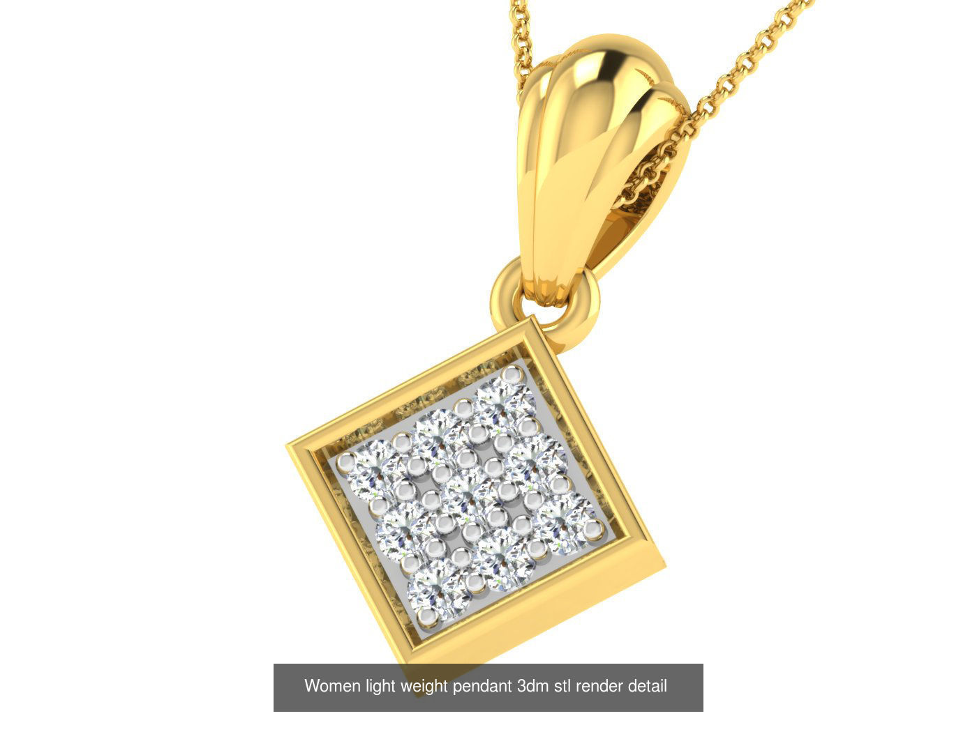 37 Women solitaire pendant 3dm stl render detail 3D print model 3D Model Collection_38