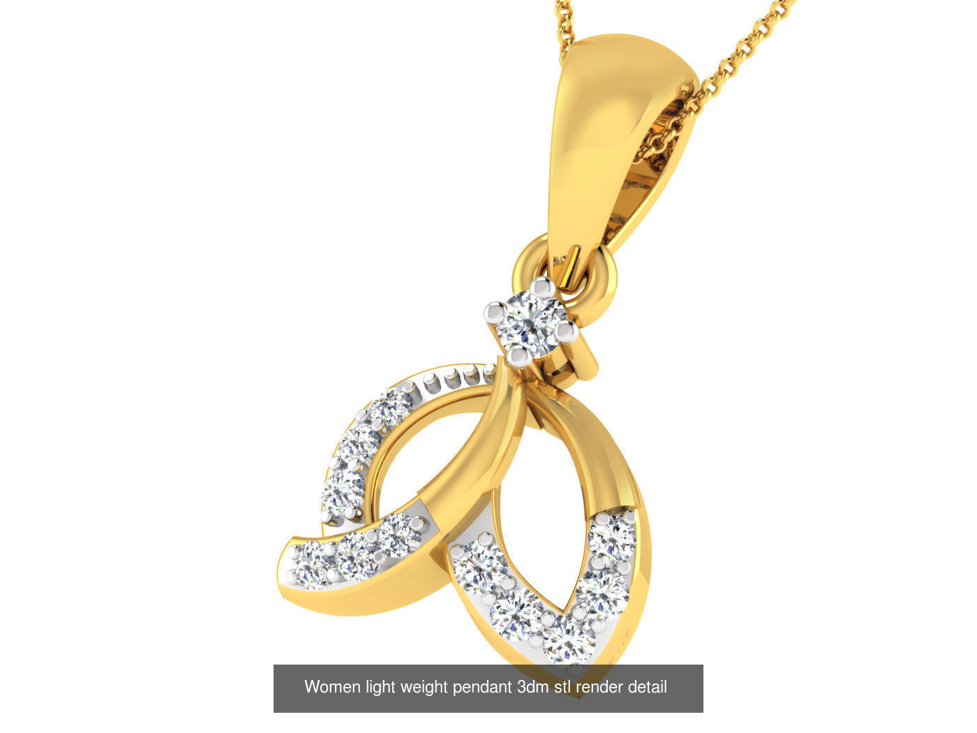 37 Women solitaire pendant 3dm stl render detail 3D print model 3D Model Collection_37