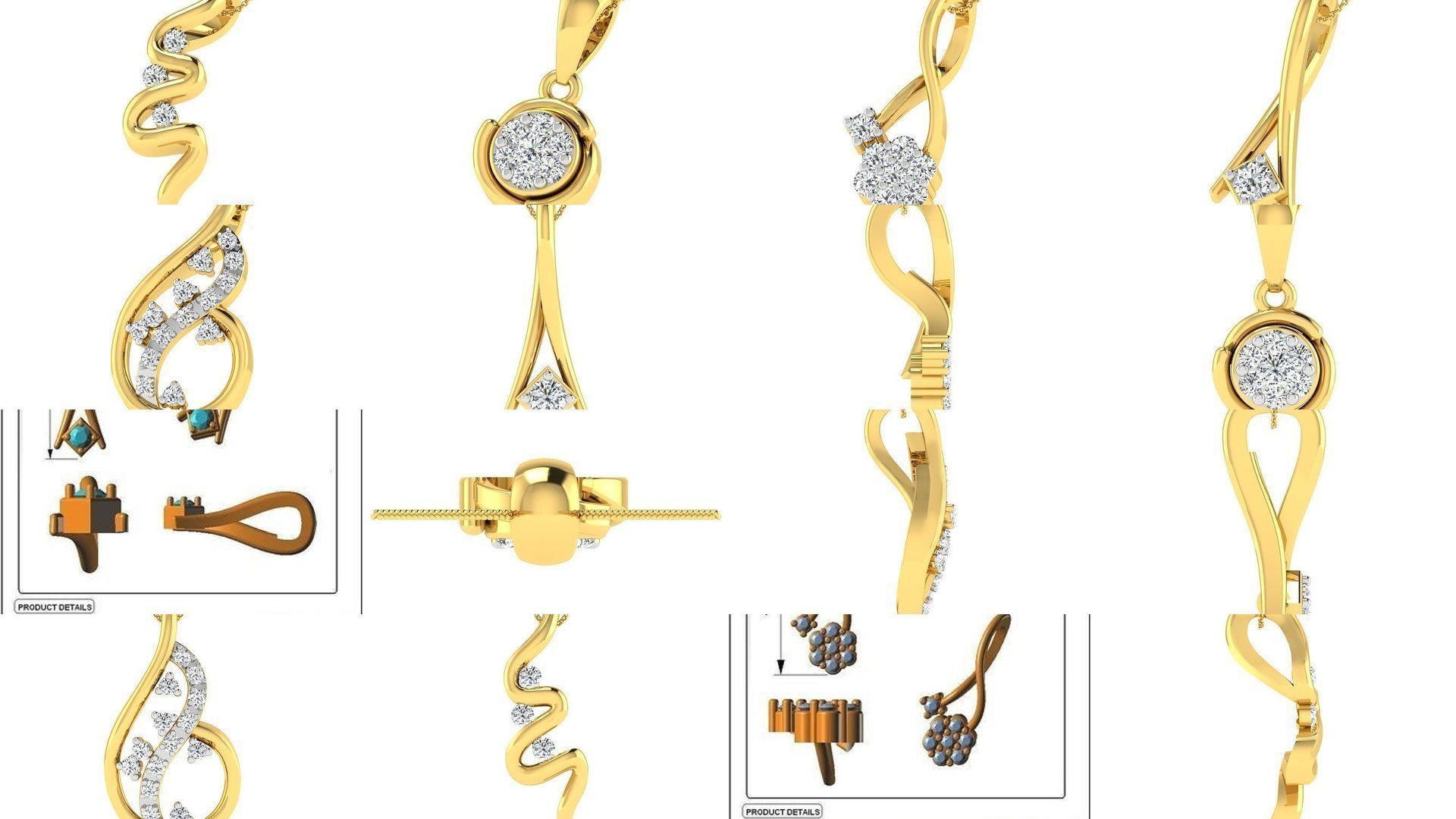 37 Women solitaire pendant 3dm stl render detail 3D print model 3D Model Collection_5