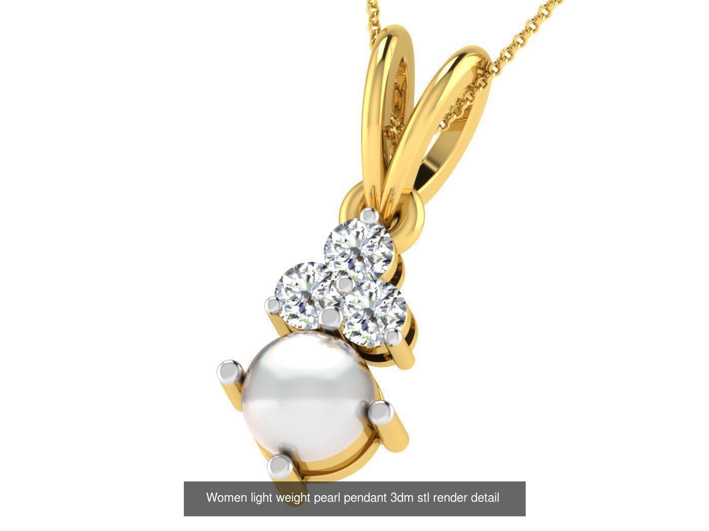 37 Women solitaire pendant 3dm stl render detail 3D print model 3D Model Collection_9