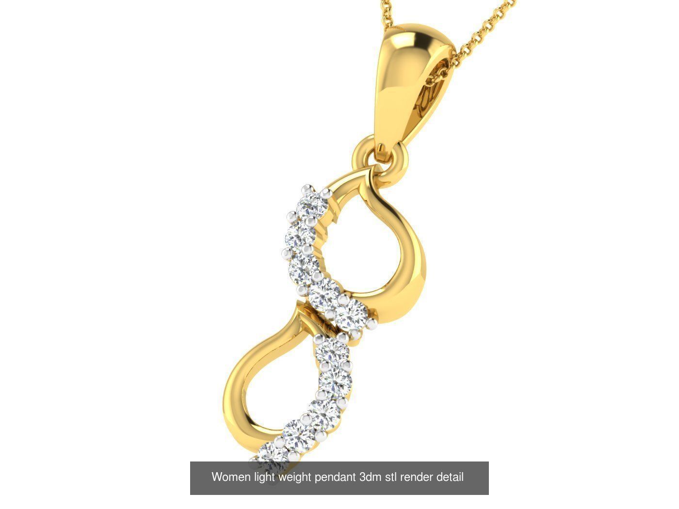 37 Women solitaire pendant 3dm stl render detail 3D print model 3D Model Collection_25