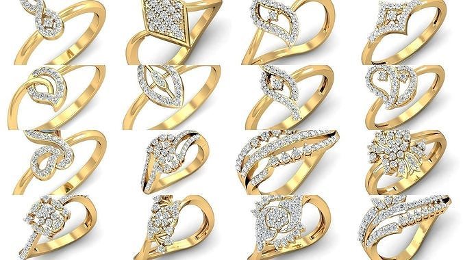 128 Women light weight ring 3dm stl render detail 3D print model 3D Model Collection