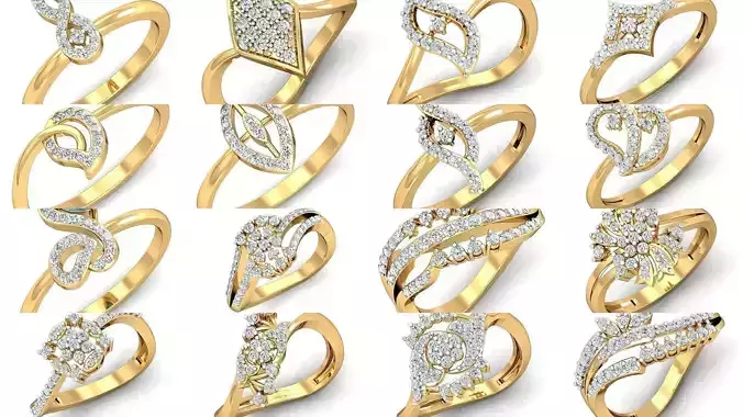 128 Women light weight ring 3dm stl render detail 3D print model 3D Model Collection