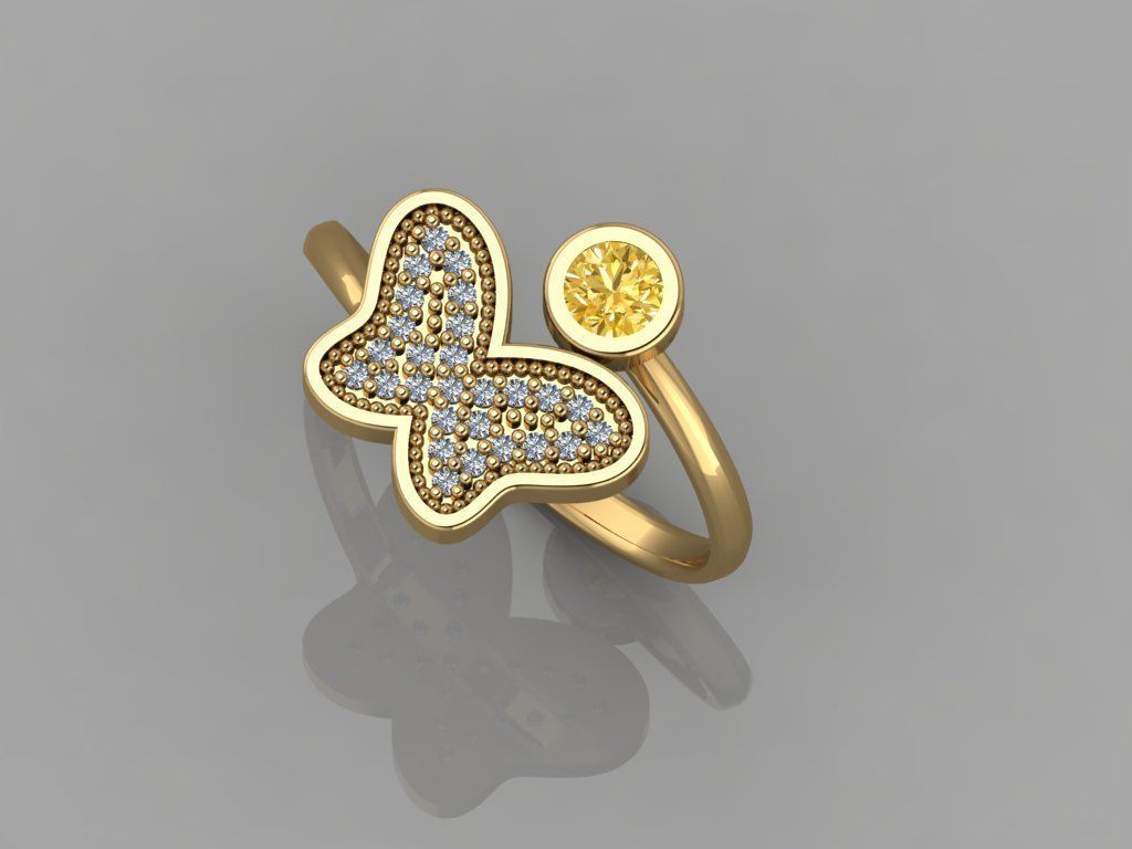 GC GOLD Y043- Diamond 3D modeL  3D print model_3