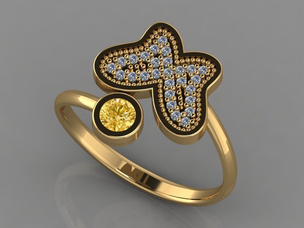 GC GOLD Y043- Diamond 3D modeL  3D print model_1