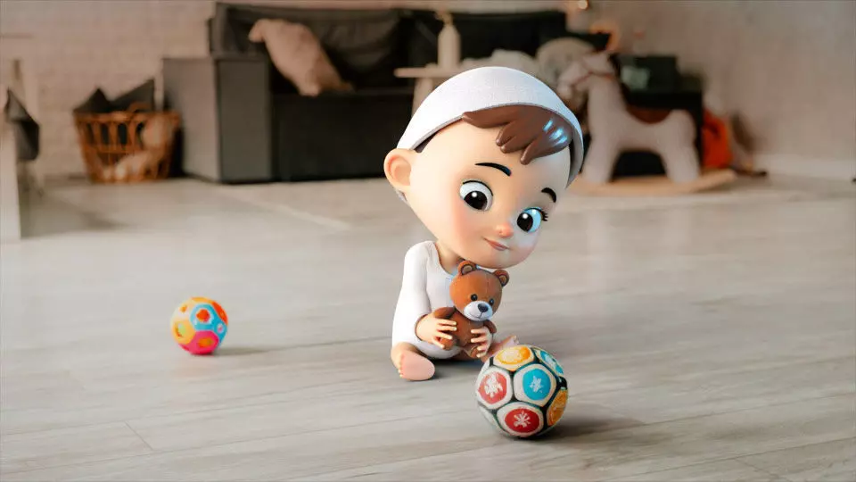 Baby Rigged Stylized Character Low-poly 3D model_0
