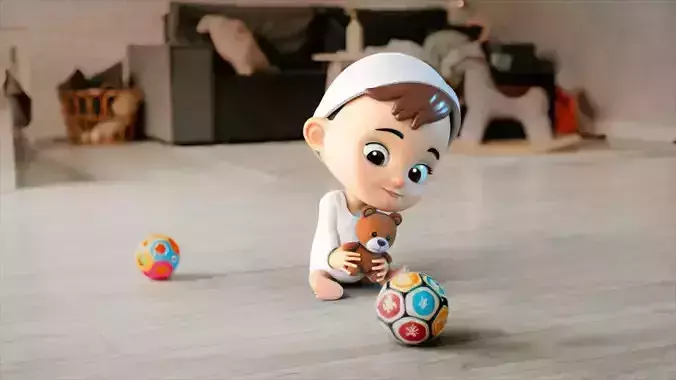 Baby Rigged Stylized Character Low-poly 3D model