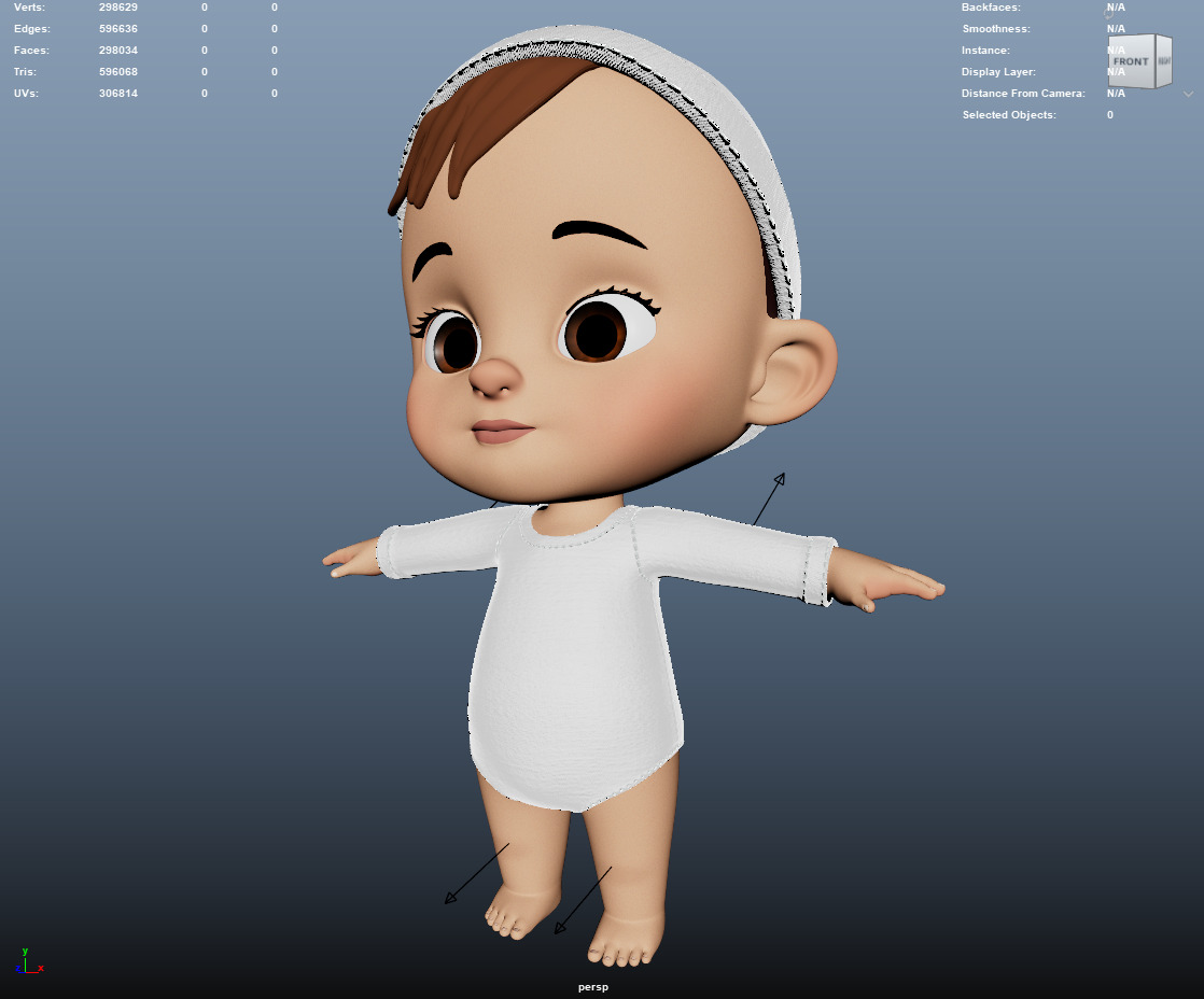 Baby Rigged Stylized Character Low-poly 3D model_7