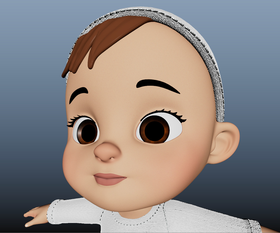 Baby Rigged Stylized Character Low-poly 3D model_4