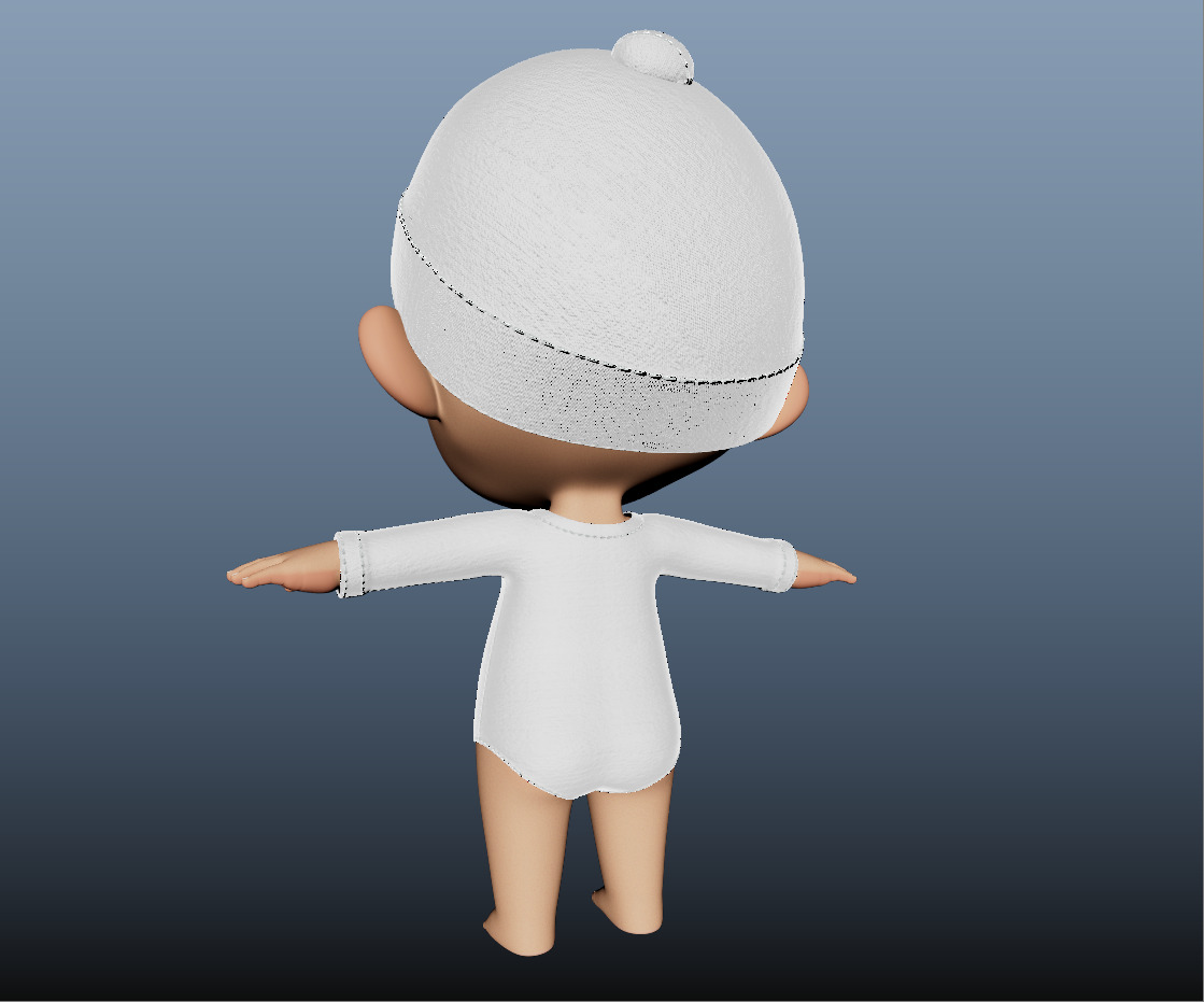 Baby Rigged Stylized Character Low-poly 3D model_8