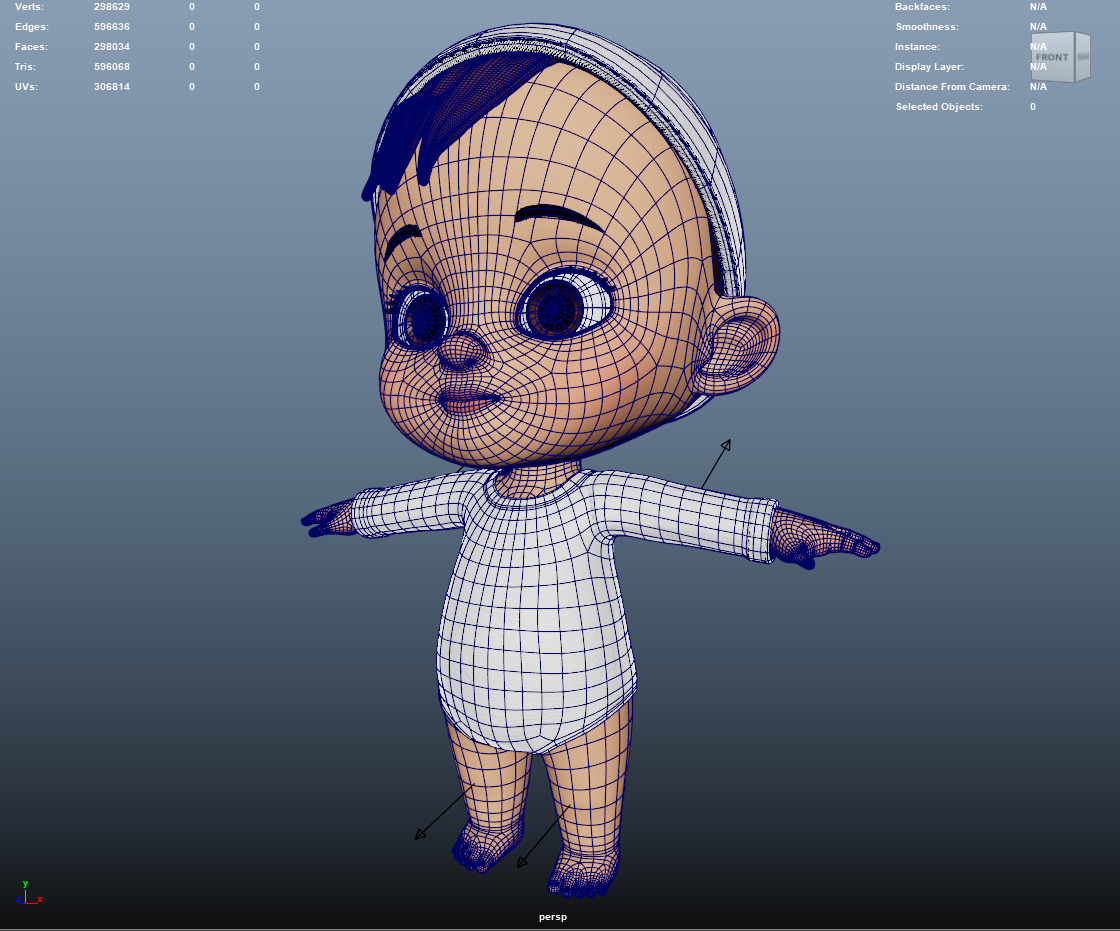 Baby Rigged Stylized Character Low-poly 3D model_6