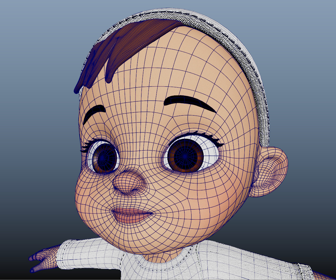 Baby Rigged Stylized Character Low-poly 3D model_5