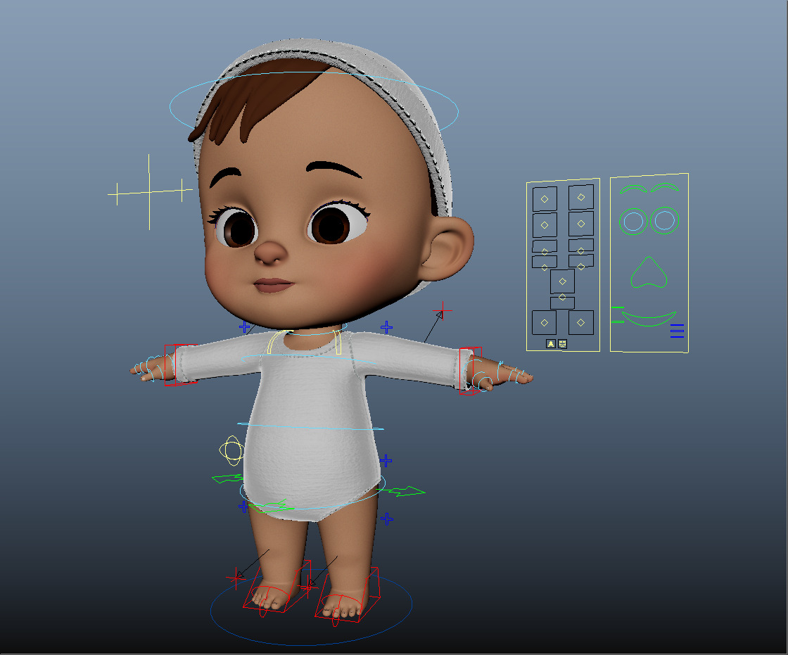 Baby Rigged Stylized Character Low-poly 3D model_2