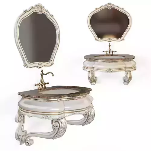 Classic washbasin with mirror