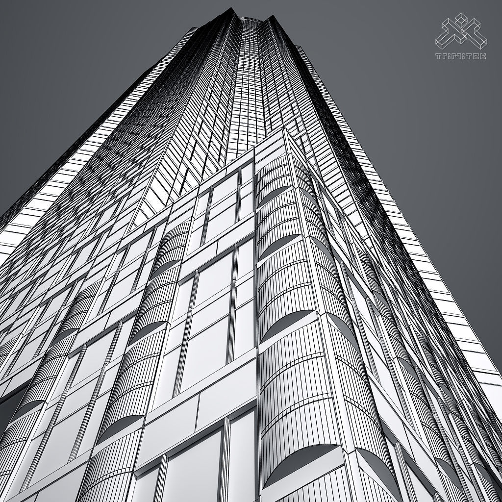 MesseTurm Skyscraper Detailed 3D model_21