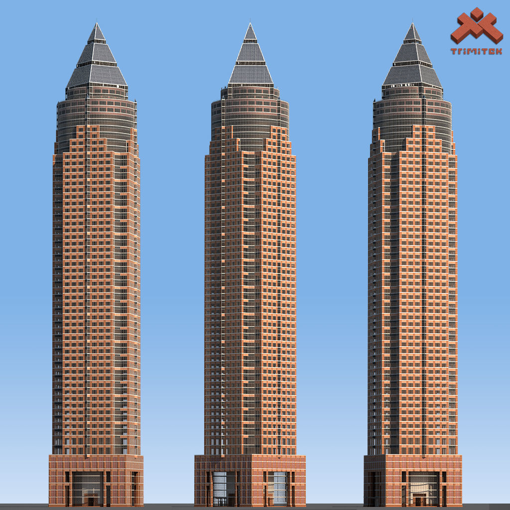 MesseTurm Skyscraper Detailed 3D model_1