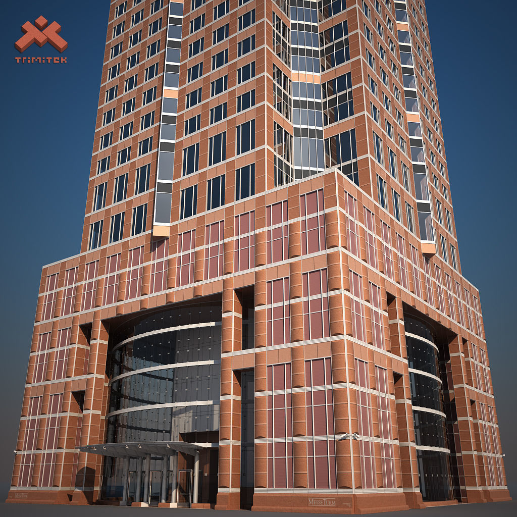 MesseTurm Skyscraper Detailed 3D model_4