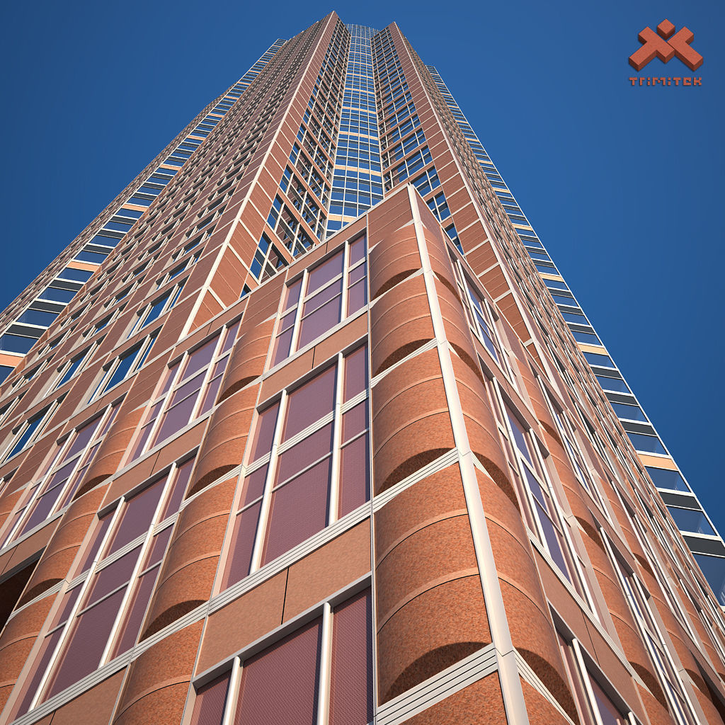 MesseTurm Skyscraper Detailed 3D model_8