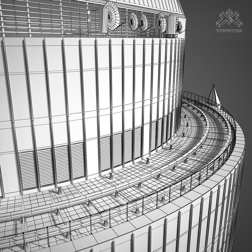 MesseTurm Skyscraper Detailed 3D model_24