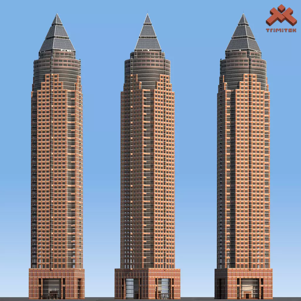 MesseTurm Skyscraper Detailed 3D model_0