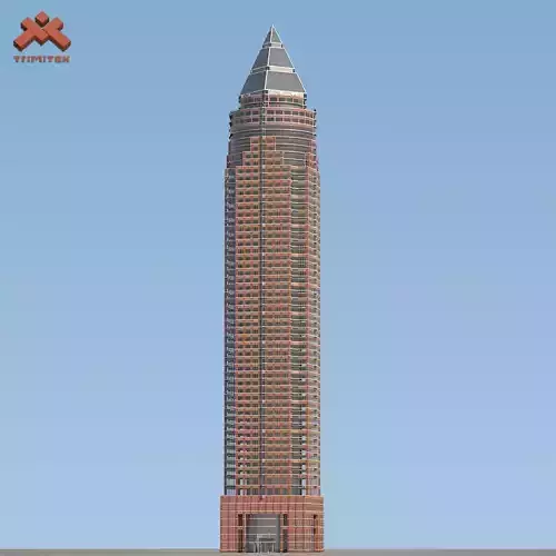 MesseTurm Skyscraper Low Poly Low-poly 3D model