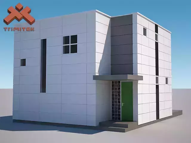 Modern Prefab House - E Cube Low-poly 3D model