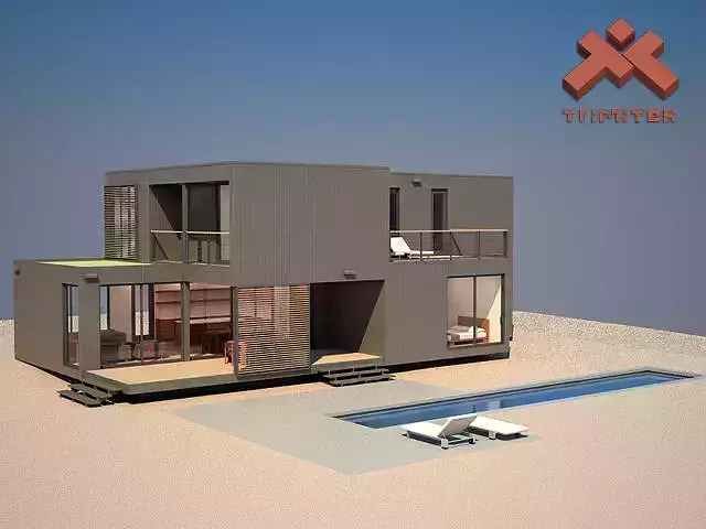 Modern Prefab House with furniture 3D model