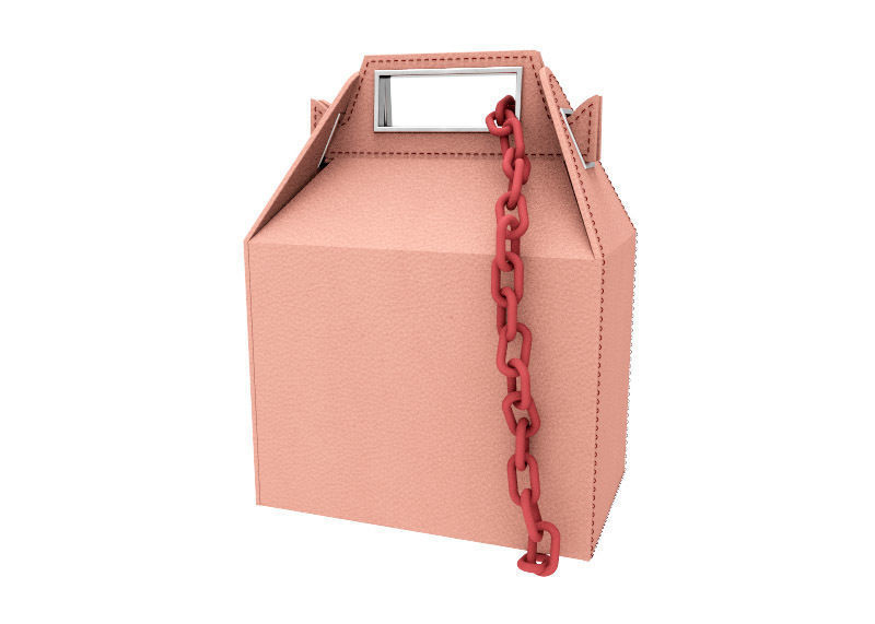 Box-styled handbag 3D model_3