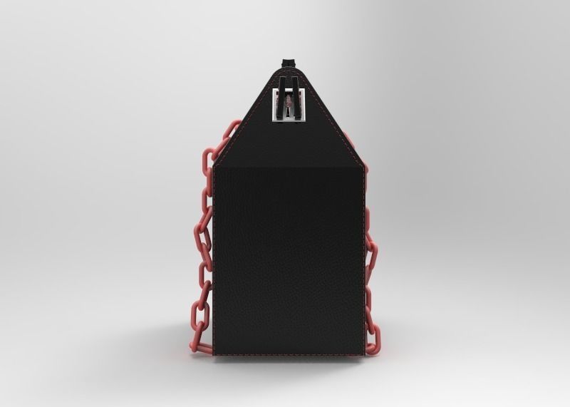 Box-styled handbag 3D model_1