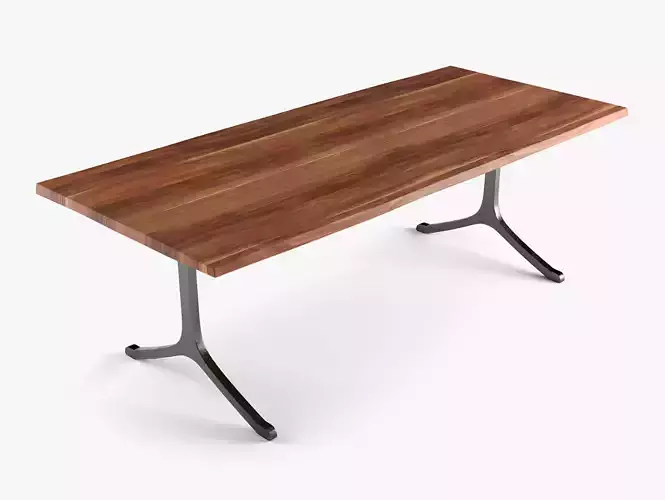 Walnut Dining Table Low-poly 3D model