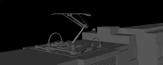 Train machine on side of building