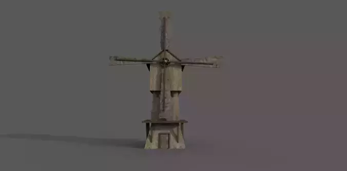 Windmill Low-poly wooden