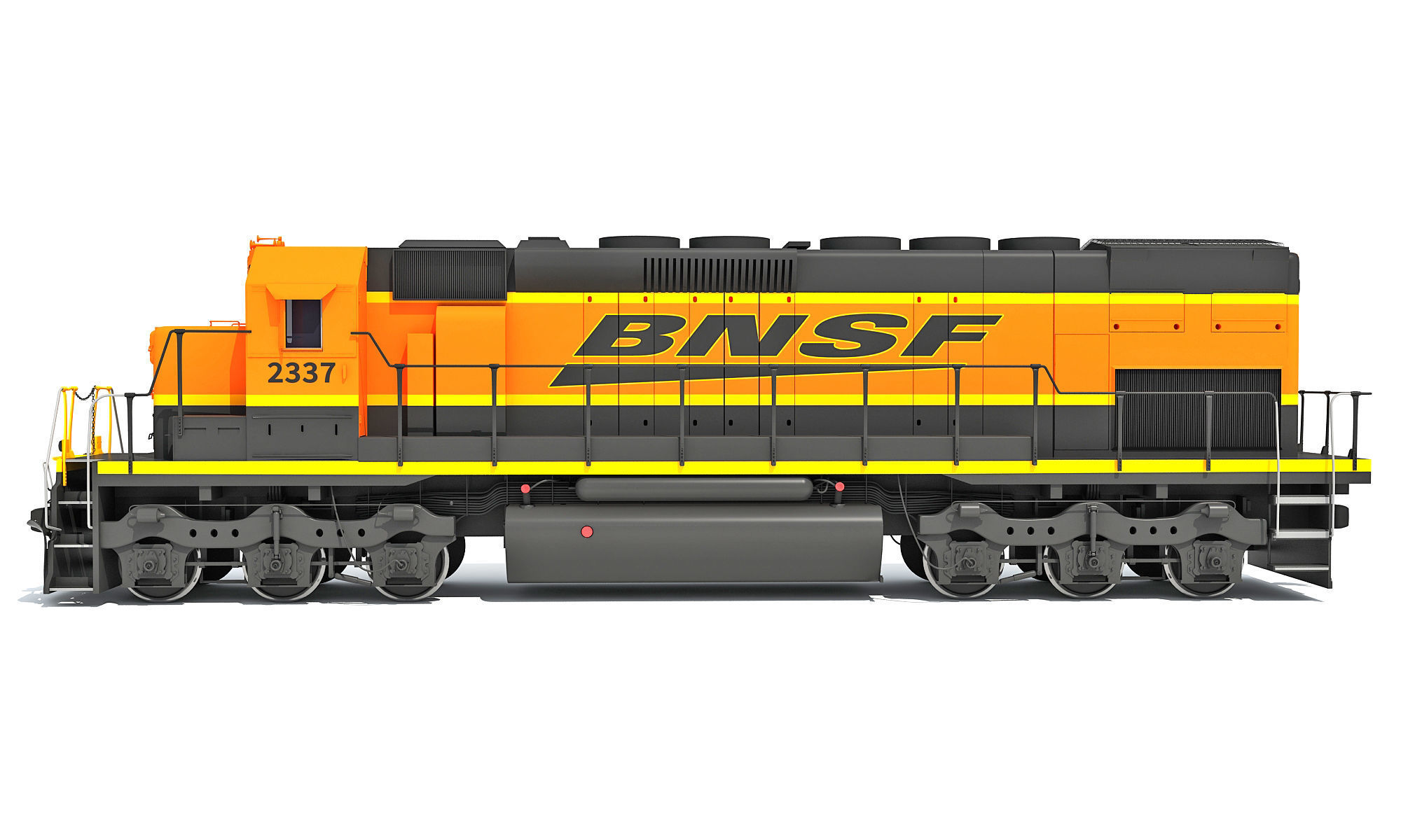 Locomotive Train BNSF 3D model_2