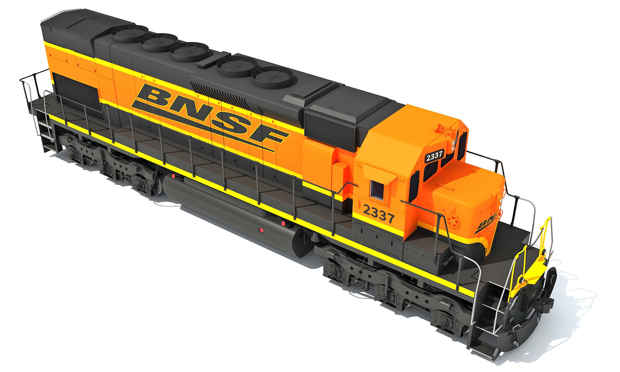 Locomotive Train BNSF 3D model_10