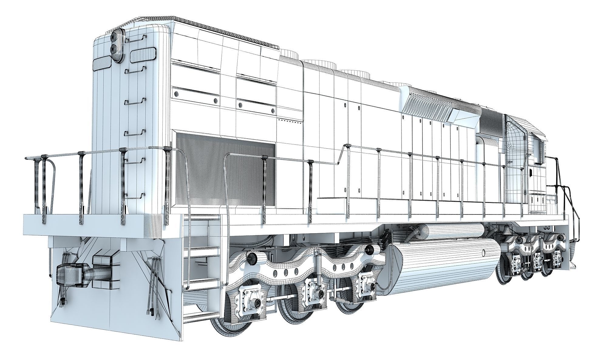 Locomotive Train BNSF 3D model_17