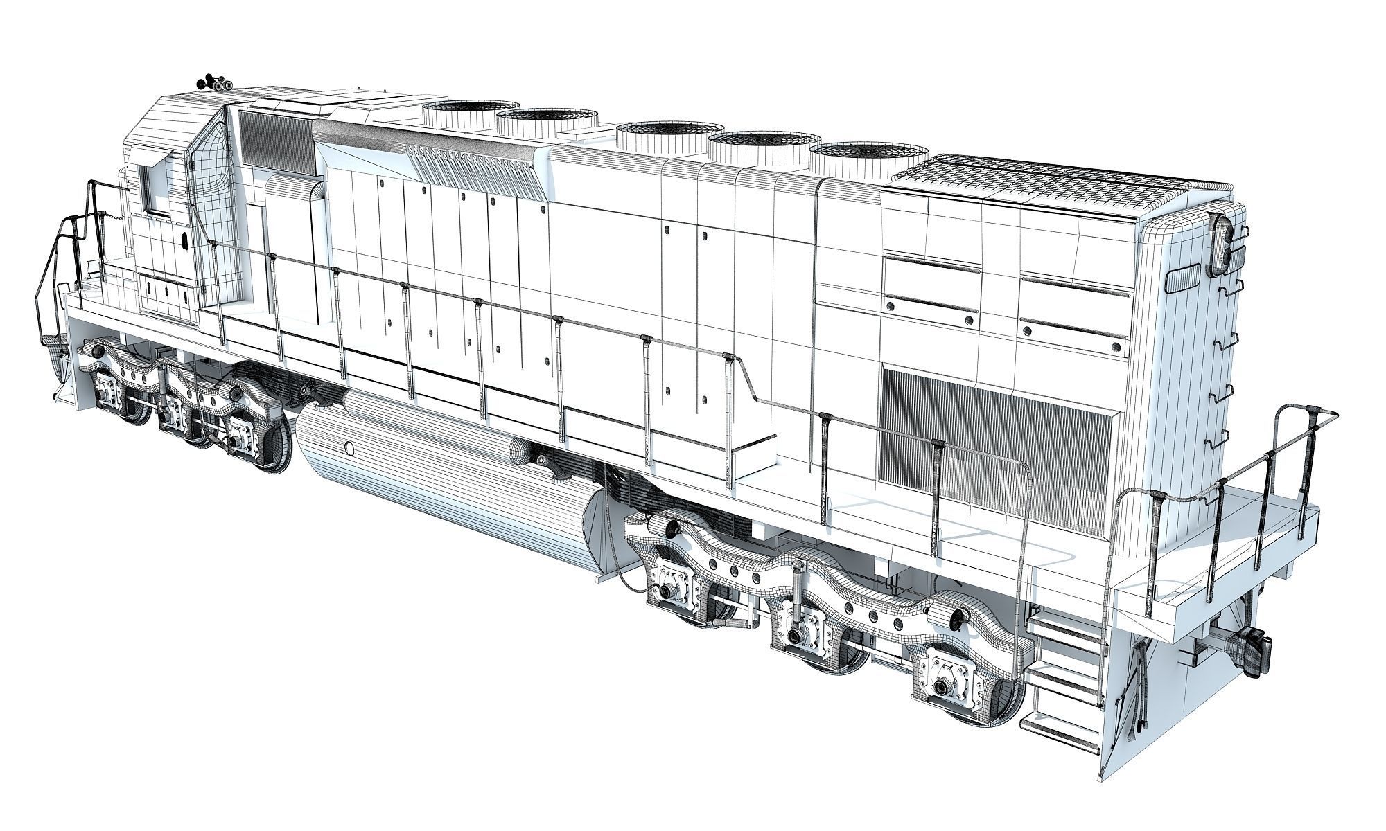 Locomotive Train BNSF 3D model_16