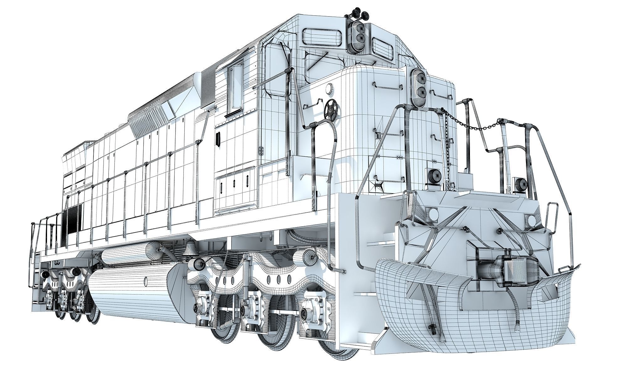 Locomotive Train BNSF 3D model_19