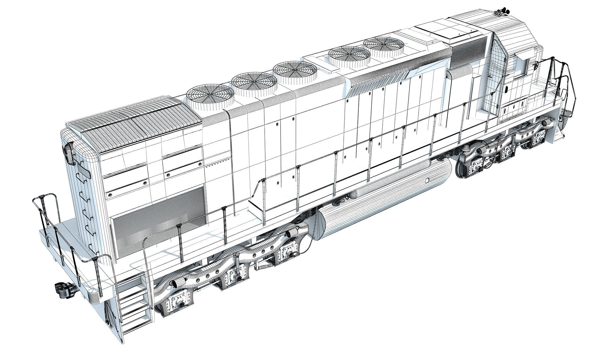 Locomotive Train BNSF 3D model_18