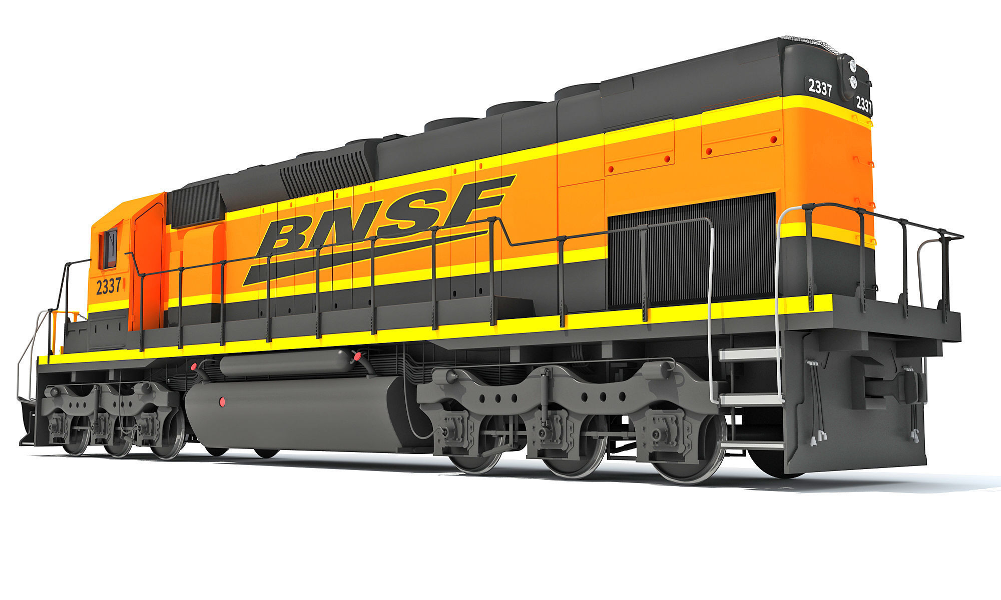 Locomotive Train BNSF 3D model_4